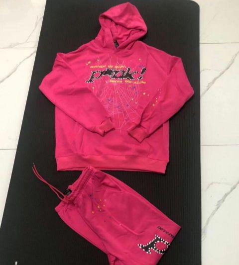Sp5der PINK パーカー トラックパンツ セットアップ