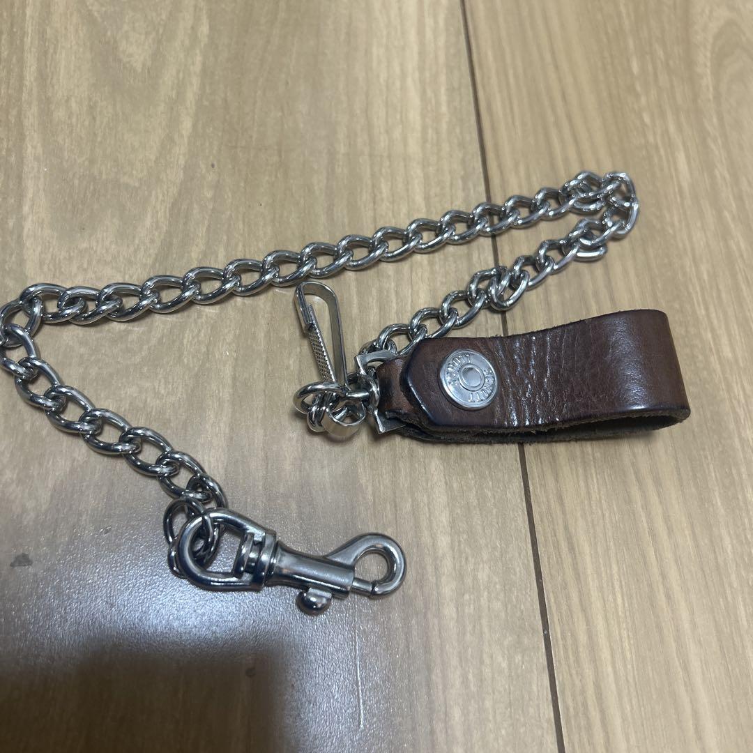 Schott レザー製三つ折り財布 ブラウン