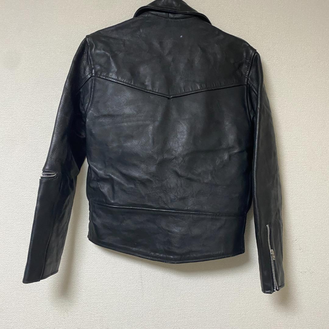 牛革レザー ダブルライダースジャケットM