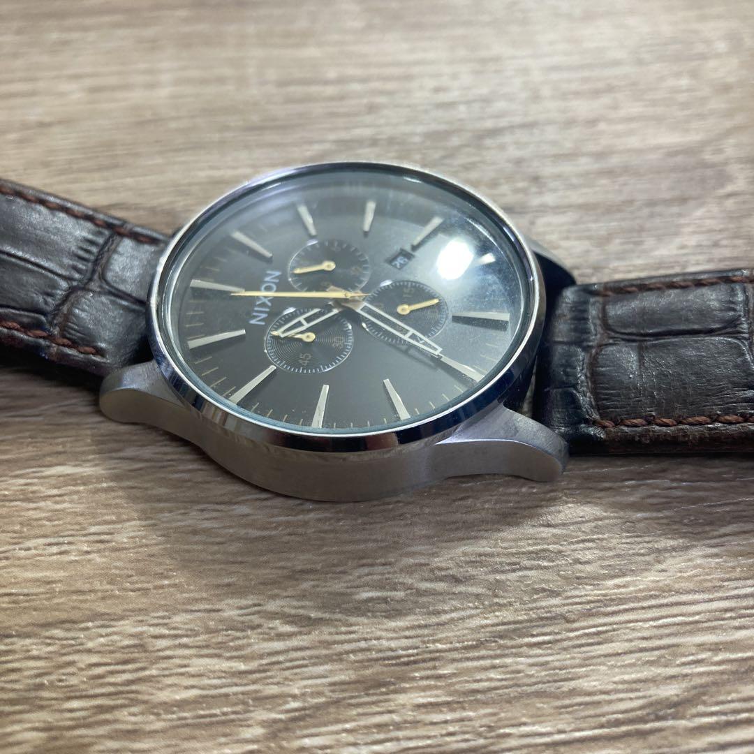 NIXON ニクソン クォーツ腕時計 アナログ レザー クロノグラフ 14H