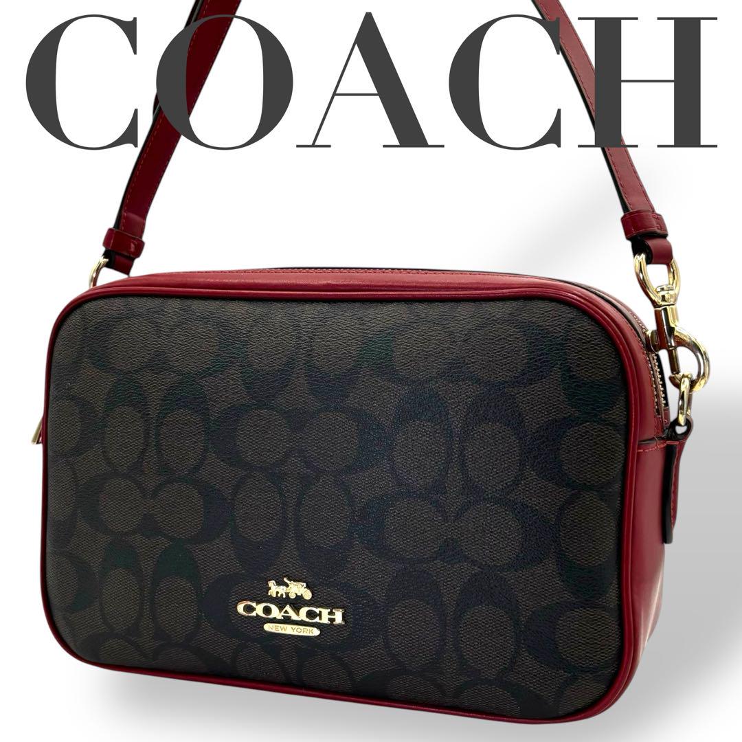 ✅未使用級 COACH コーチ カメラバッグ ショルダーバッグ レザー 馬車ロゴ バッグ