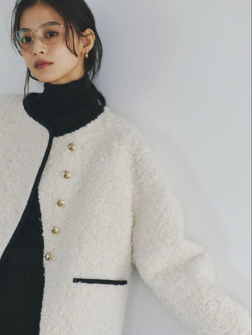 【新品タグ付き】anuans アニュアンス ECOPELパイピングボアジャケット 【新品タグ付き】anuans アニュアンス ECOPELパイピングボアジャケット