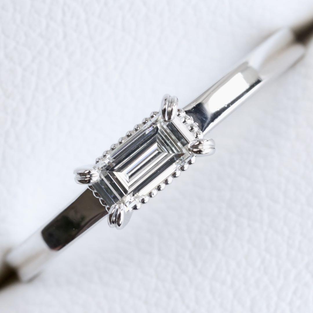Pt950 LUCIE ダイヤモンド 0.14ct バゲットカット リング