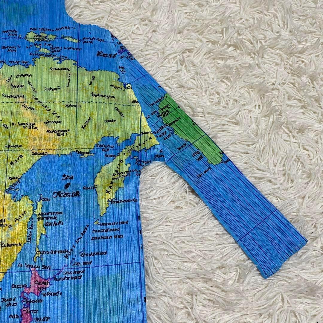 【極美品】【希少】プリーツプリーズ イッセイミヤケ 世界地図 七分袖 カットソー 【極美品】【希少】プリーツプリーズ イッセイミヤケ 世界地図 七分袖 カットソー