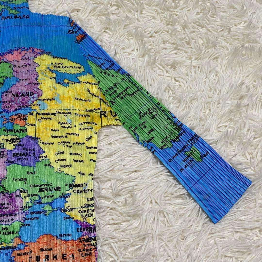 【極美品】【希少】プリーツプリーズ イッセイミヤケ 世界地図 七分袖 カットソー 【極美品】【希少】プリーツプリーズ イッセイミヤケ 世界地図 七分袖 カットソー