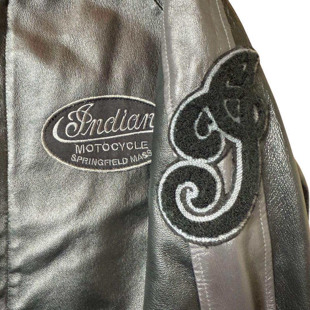 INDIAN MOTOCYCLE★M オールレザースタジャン ブラック