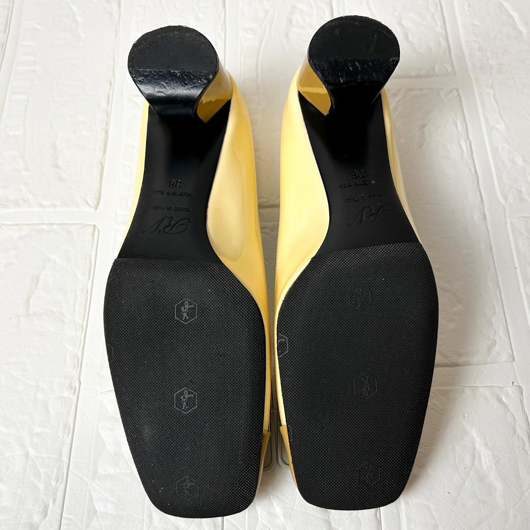 【良品】ロジェ ヴィヴィエ 2トーンスクエアトゥ ヒールパンプス イエロー 36 【良品】ロジェ ヴィヴィエ 2トーンスクエアトゥ ヒールパンプス イエロー 36
