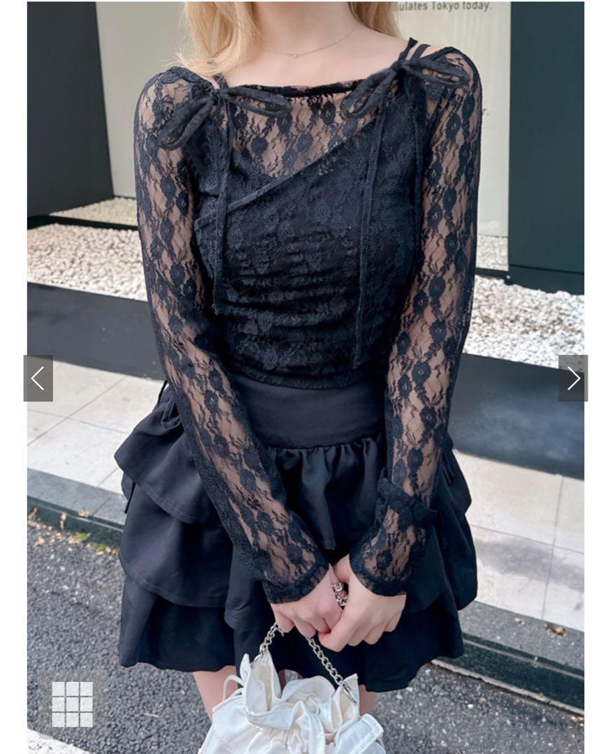 オフショルダー花柄レースカシュクールトップス dk1394 - メルカリ
