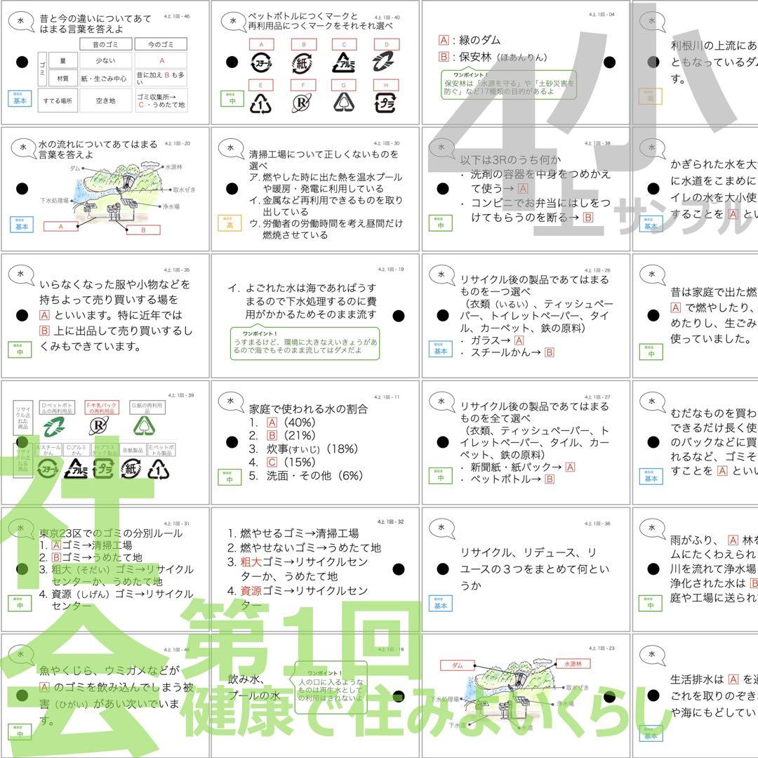 ぷちぷちん様 リクエスト 2点 まとめ商品中学受験暗記カード