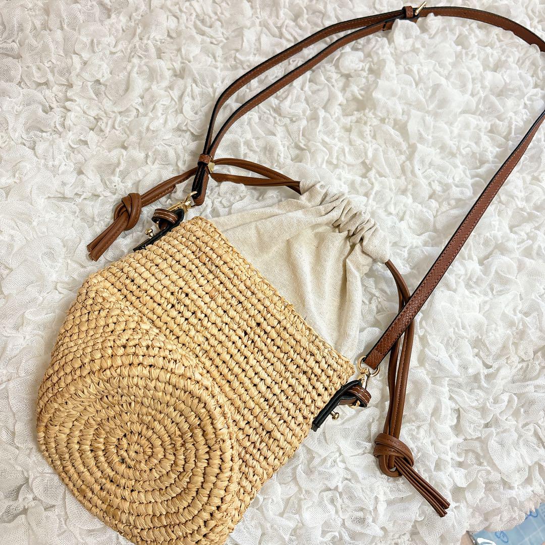 LOEWE ロエベ シリンダーポケット ナチュラル×タン かごバッグ