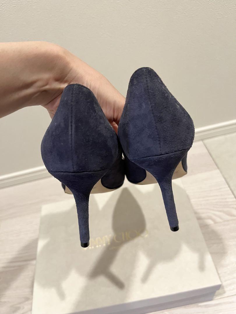 JIMMY CHOO ネイビー スエード ハイヒール 37