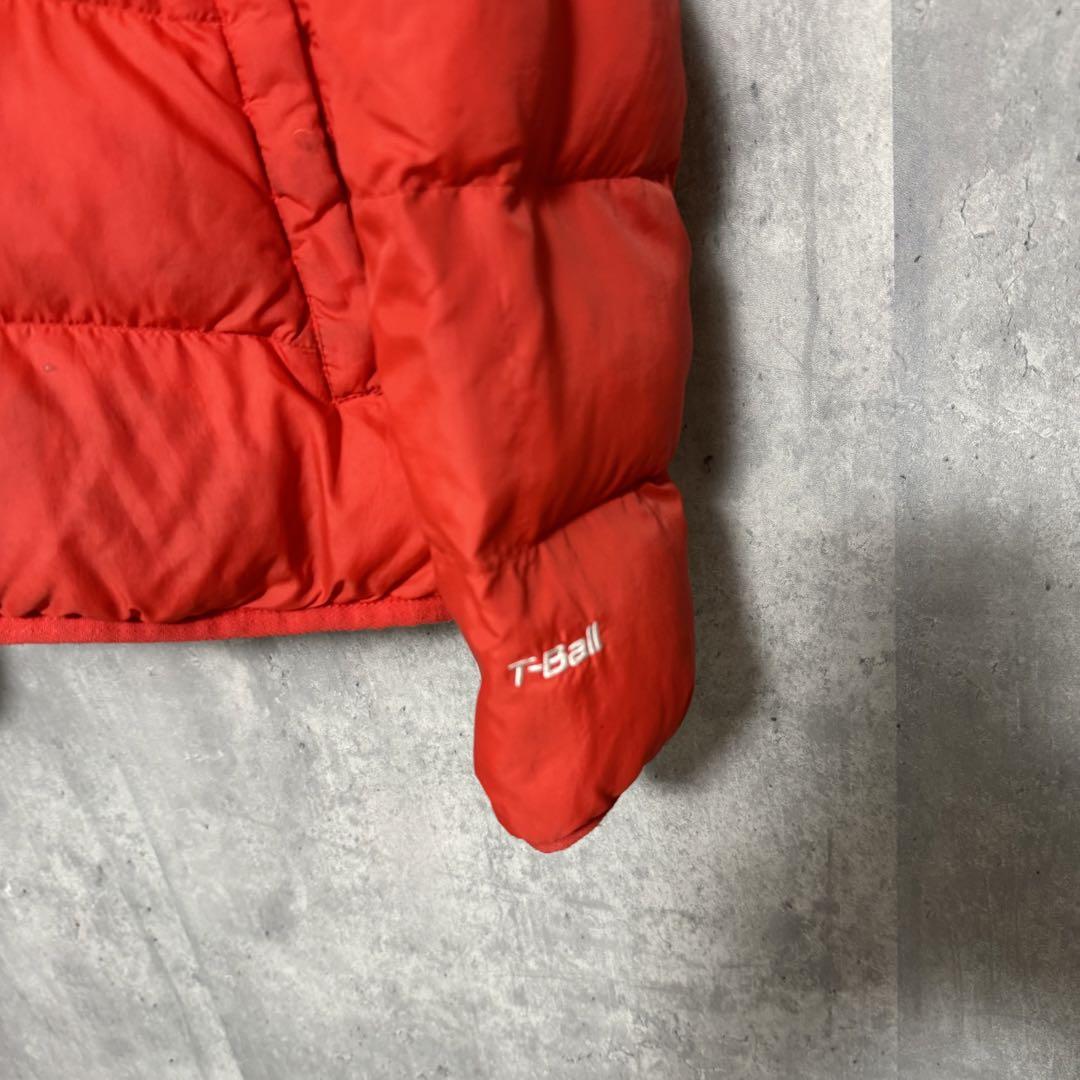 ノースフェイス T-Ballダウンジャケット キッズ130 レッド ブラック