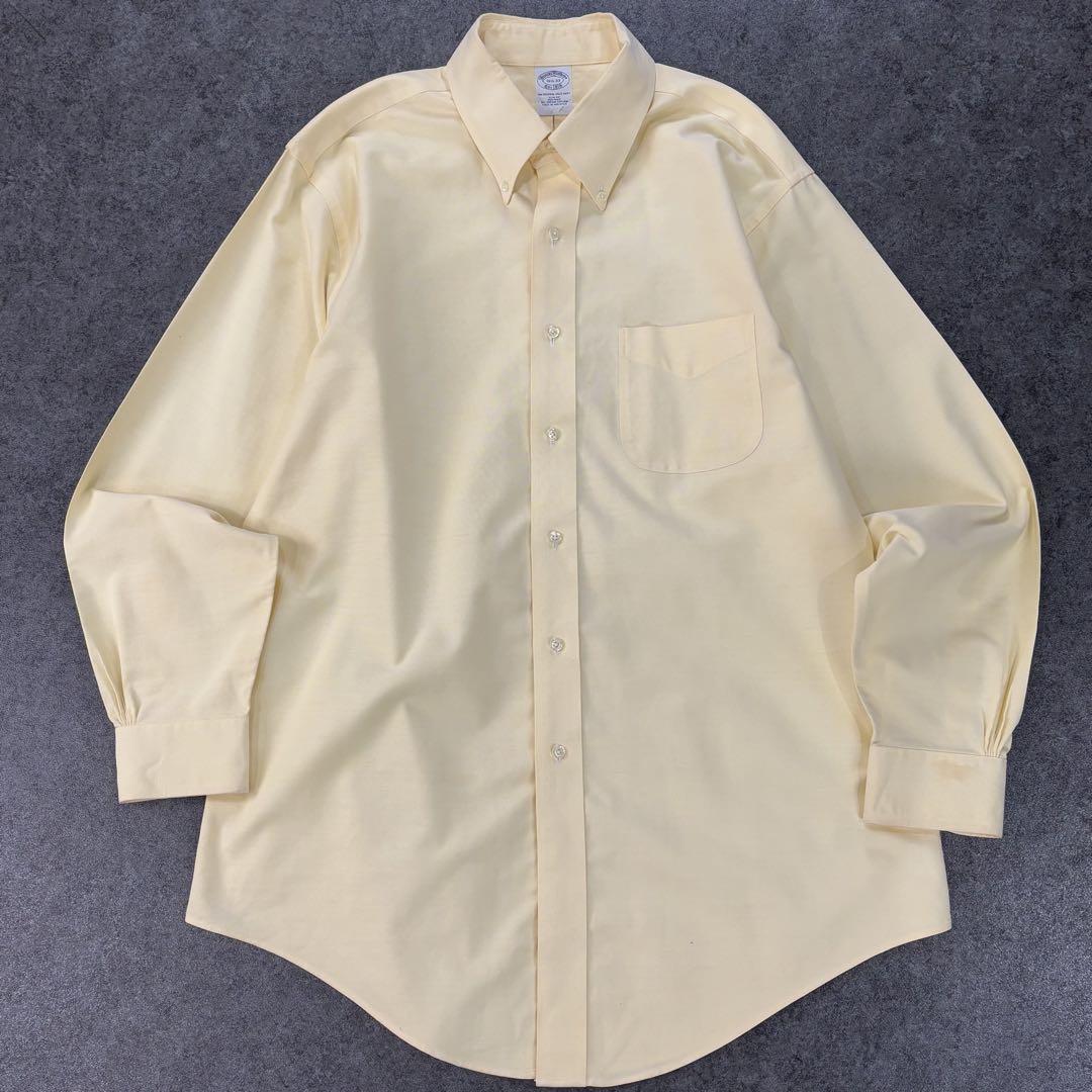 Brooks Brothers BD 長袖シャツ ワイシャツ イエロー 黄 16