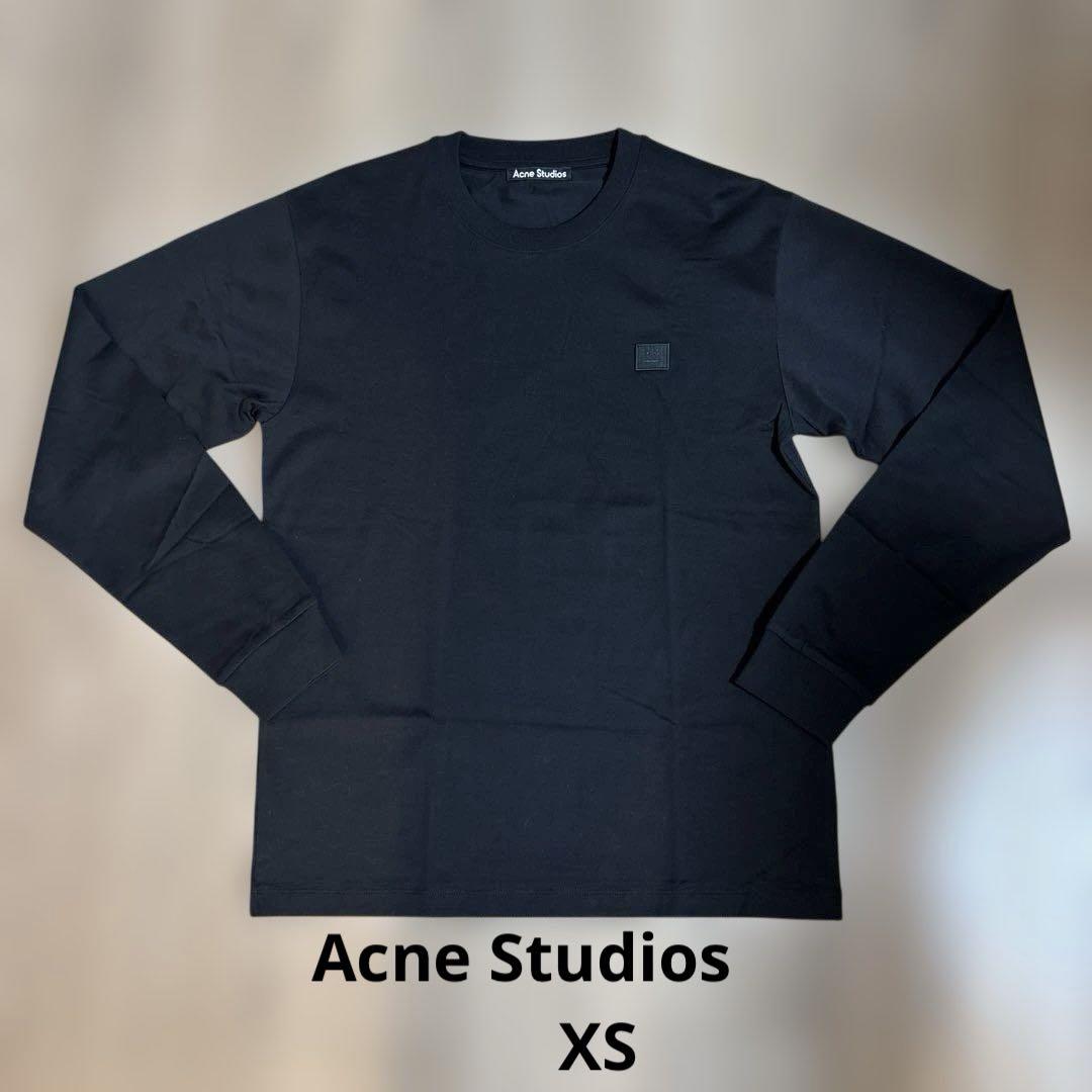 未使用品Acne Studios ブラック長袖Tシャツfaceロゴパッチ　XS