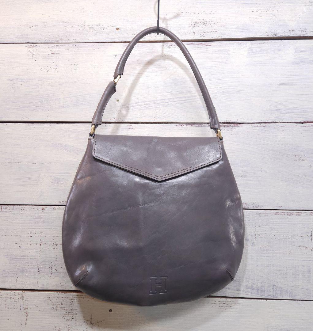 美品☆HIROFU ヒロフ オールレザー ワンショルダー ハンドバッグ 本革
