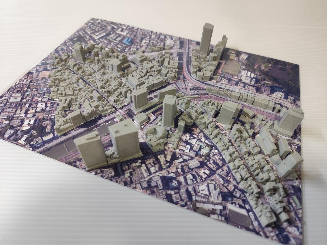 飯田橋駅周辺　３D都市データを活用した都市模型　(組み立てキット)