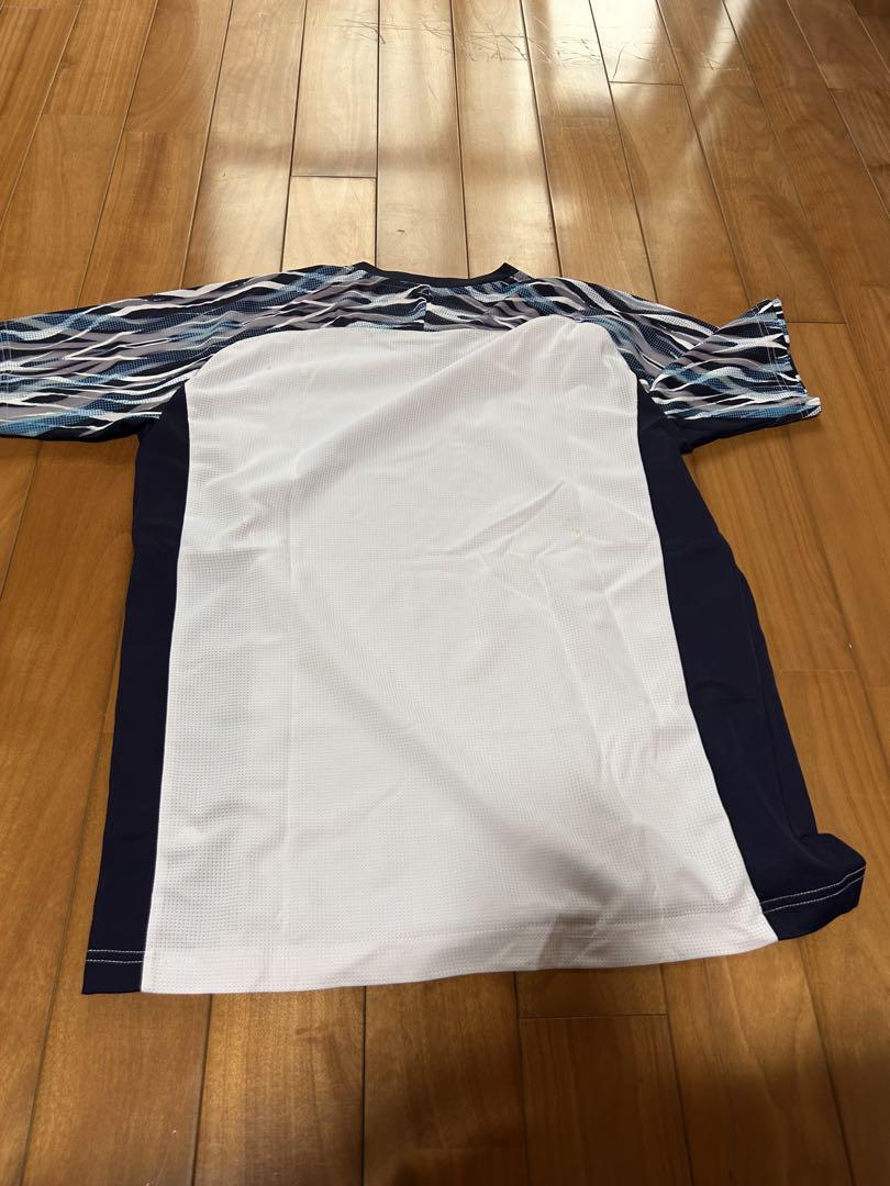 【L】YONEX バドミントン 半袖シャツ ホワイト/ネイビー