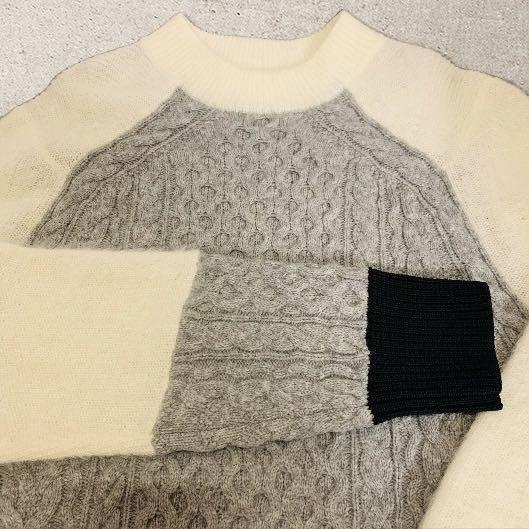 即納最新品 ともにゃん様専用 モヘア 編ニット サイズ2 IuCO5-m96973474338 sacai 19aw 切り替え 得価日本製