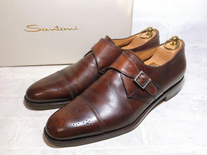 Santoni 高級 モンクストラップ UK8 ドレスシューズ