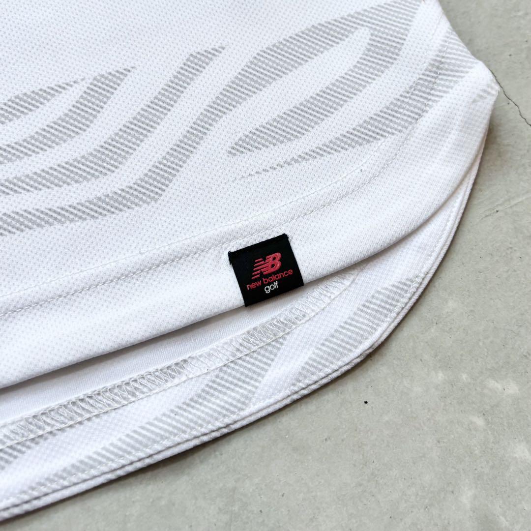 【美品】NEW BALANCE GOLF ゼブラボーダー柄 半袖ポロシャツ L