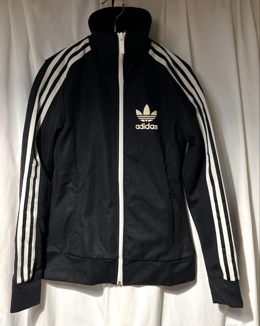 adidas トラックジャケット 黒 サイズ85 レディース 人気デザイン