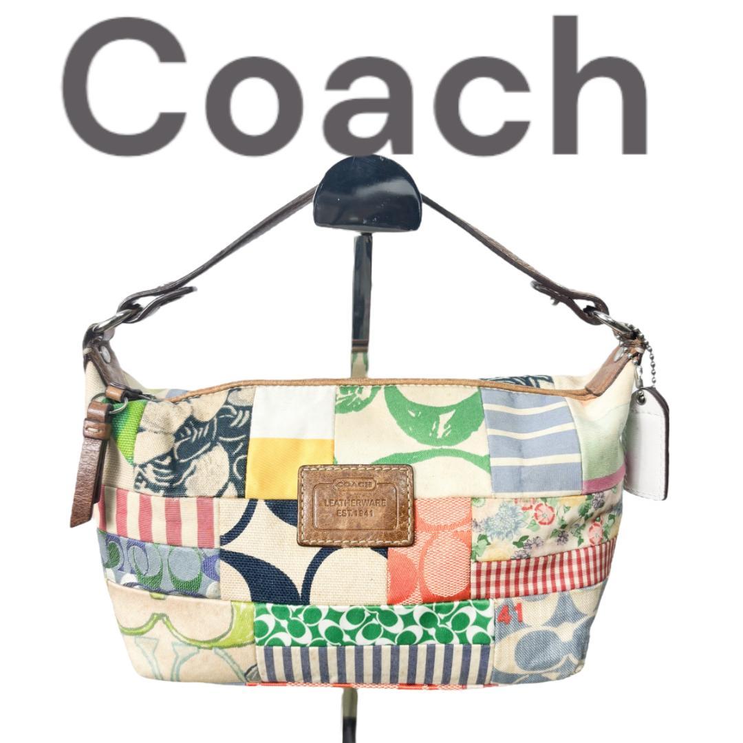 良品　コーチ　coach　アクセサリーポーチ　パッチワーク