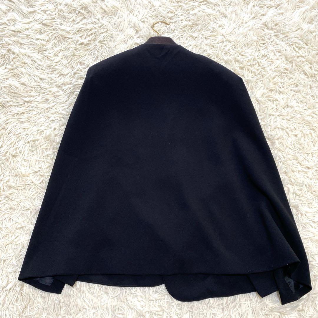 【美品】ZARA ザラ ノーカラーケープジャケット ブラック Sサイズ