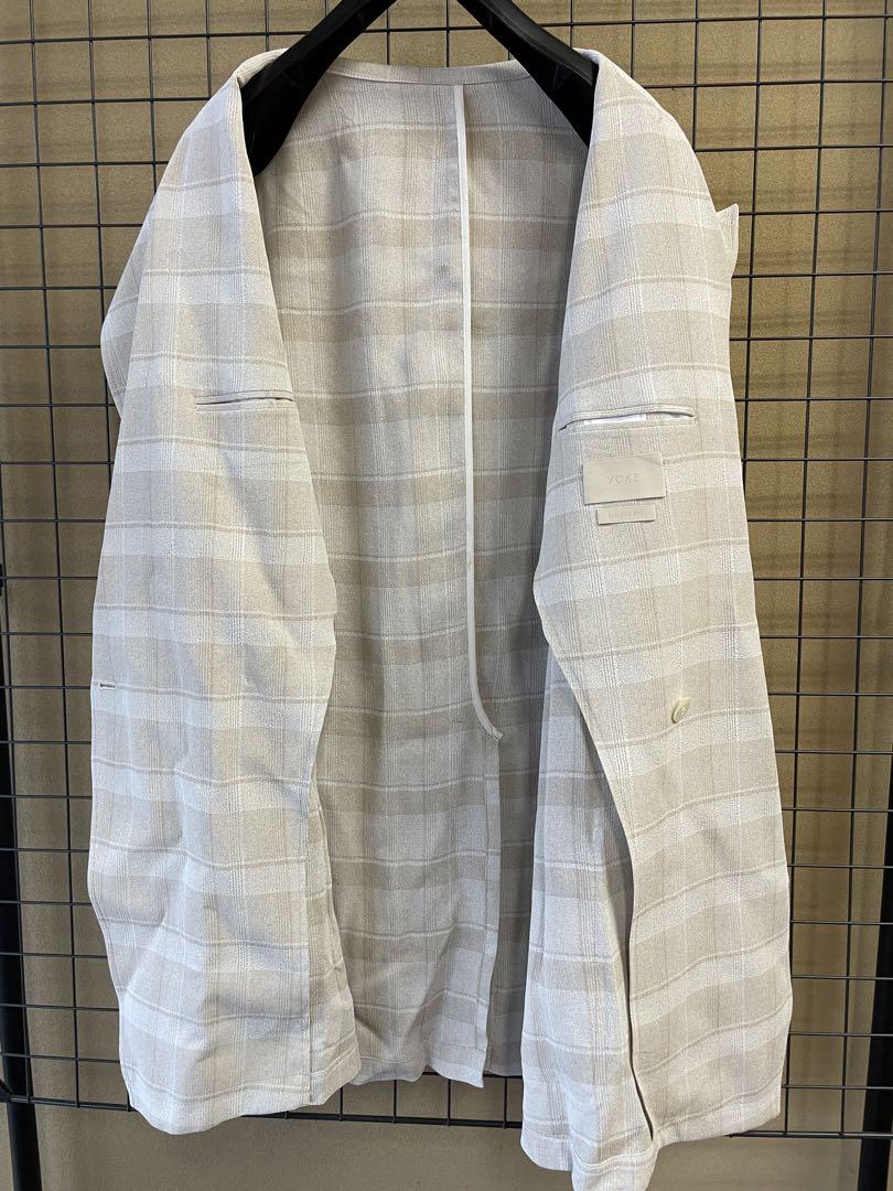 YOKE PLAID JACQUARD DOUBLE BREASTED JKT ジャケット・アウター