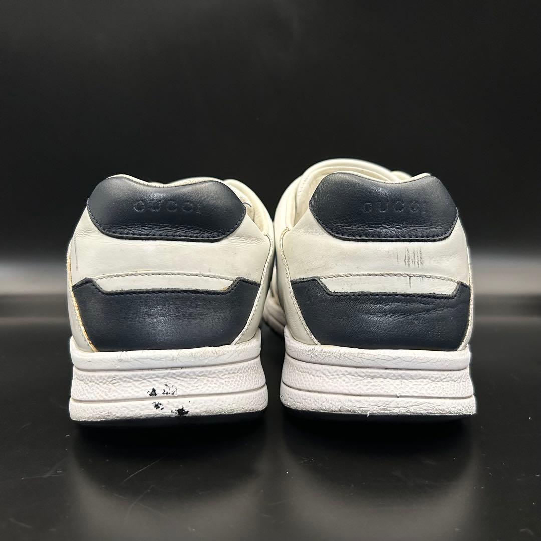 グッチ ローカットスニーカー インターロッキング レザー 白 サイズ7