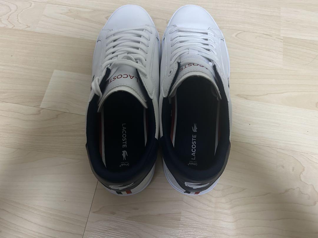 LACOSTE ホワイトレザー スニーカー 42 26.5 - 靴新着