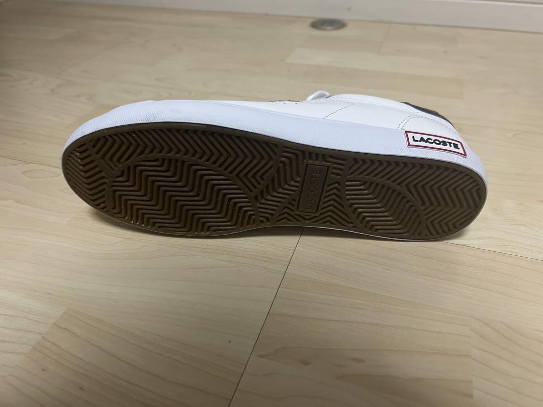LACOSTE ホワイトレザー スニーカー 42 26.5 - 靴新着
