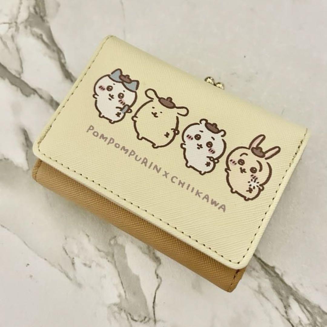 ポムポムプリン×ちいかわ 三つ折り財布　ちいかわ×サンリオ　新品未使用 ポムポムプリン×ちいかわ 三つ折り財布 ちいかわ×サンリオ