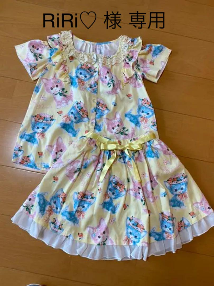 シャーリーテンプル フラワーねこセットアップ130