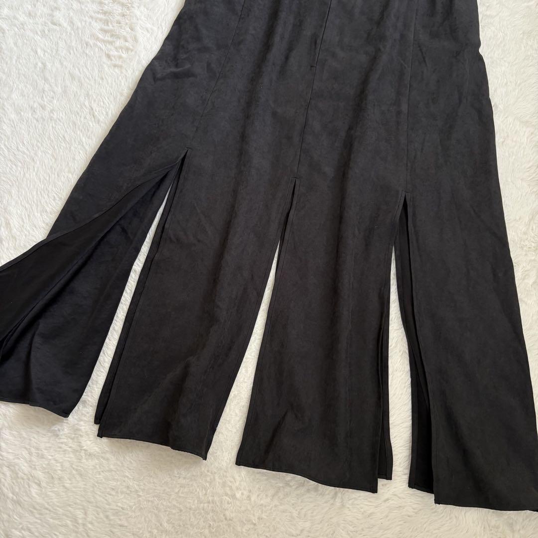 【タグ付新品】RADIATE.スリットロングワンピース　キャミソール　黒　フリー タグ付新品】RADIATE.スリットロングワンピース キャミソール 黒