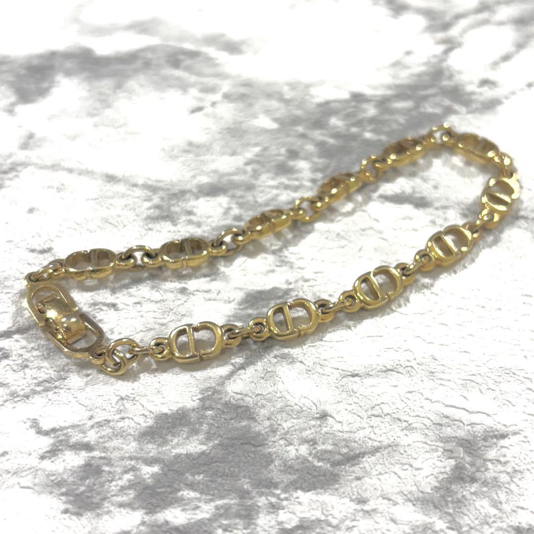 【美品】 Christian Dior ブレスレット CDロゴ ゴールド