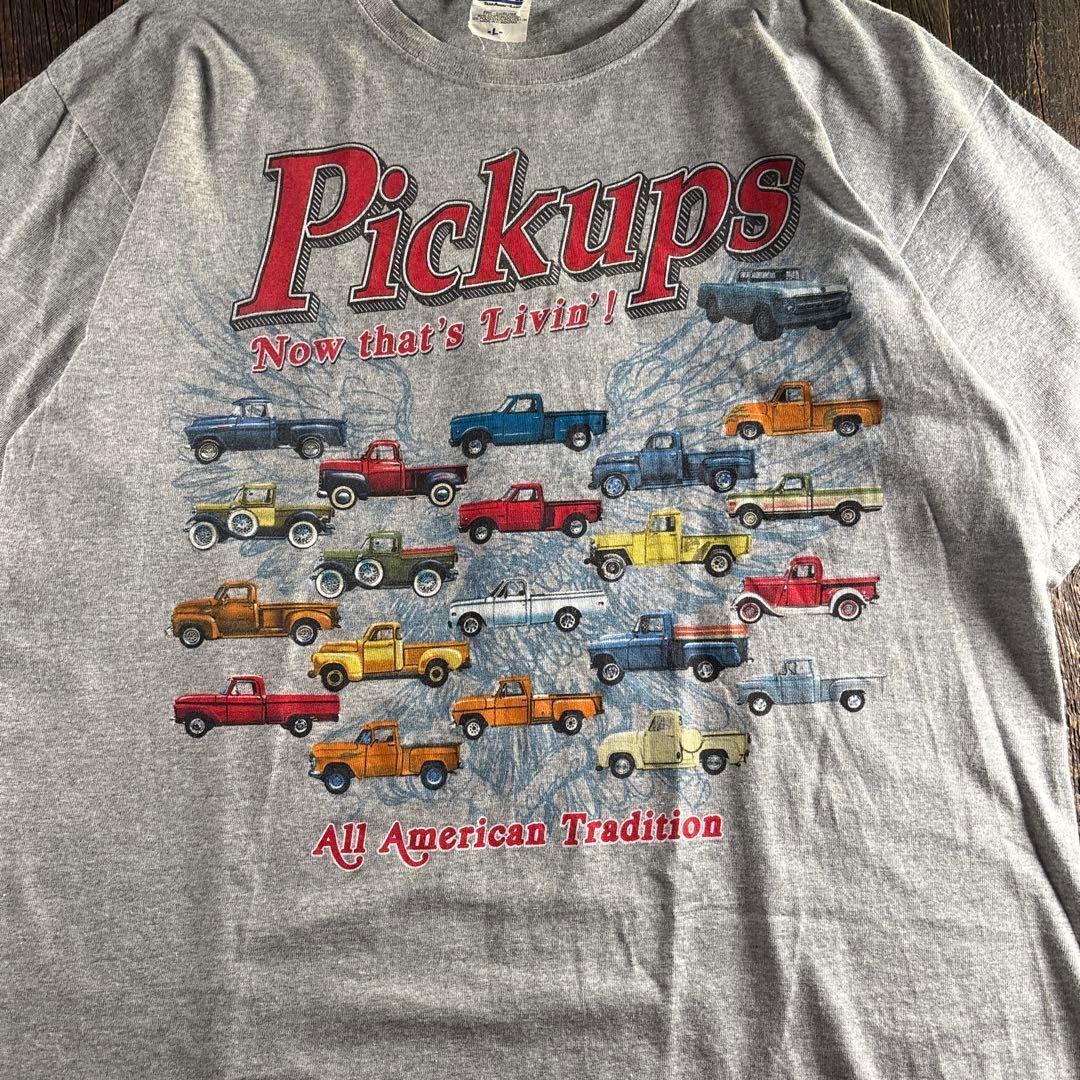 古着　USAピックアップトラックプリント　TEE Tシャツ　ビックプリント　L