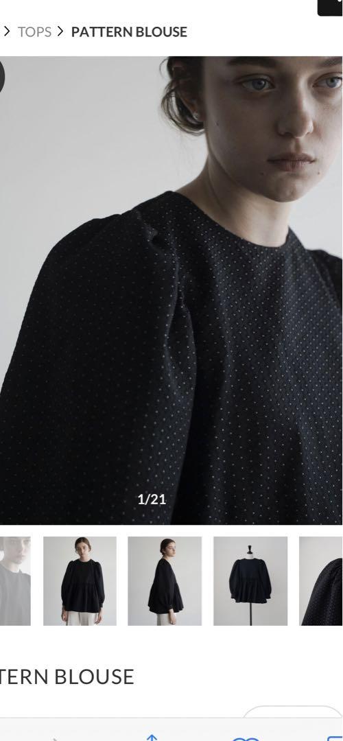 【完売品】オーガ　パターンブラウス　ブラック　ohga