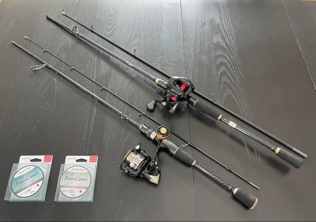 バス釣りダブルセット2ピースベイト&リール2ピーススピニングロッド&リールライン