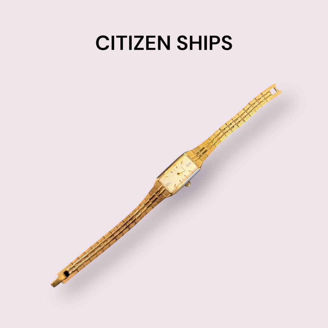 CITIZEN 海外仕様 SHIPS 6Pダイヤ ゴールドブレス 腕時計