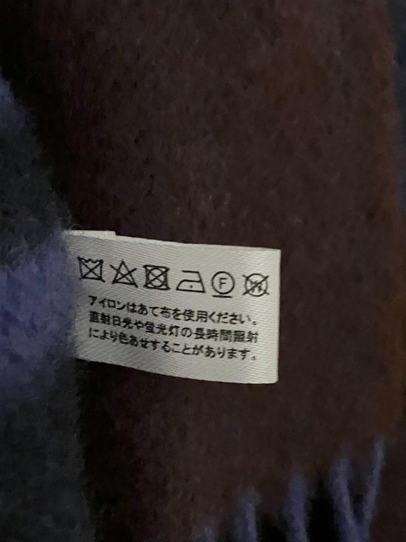 【美品】macocca カシミヤ100%ストール  LUXE チェックパープル