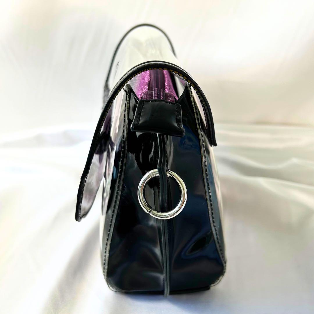美品✨希少 アナスイ クリア ショルダーバッグ パープル ローズ