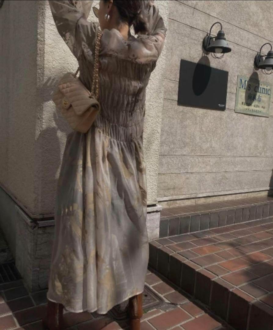 極美品 AMERI RUBBER PAINT ART SHEER DRESS