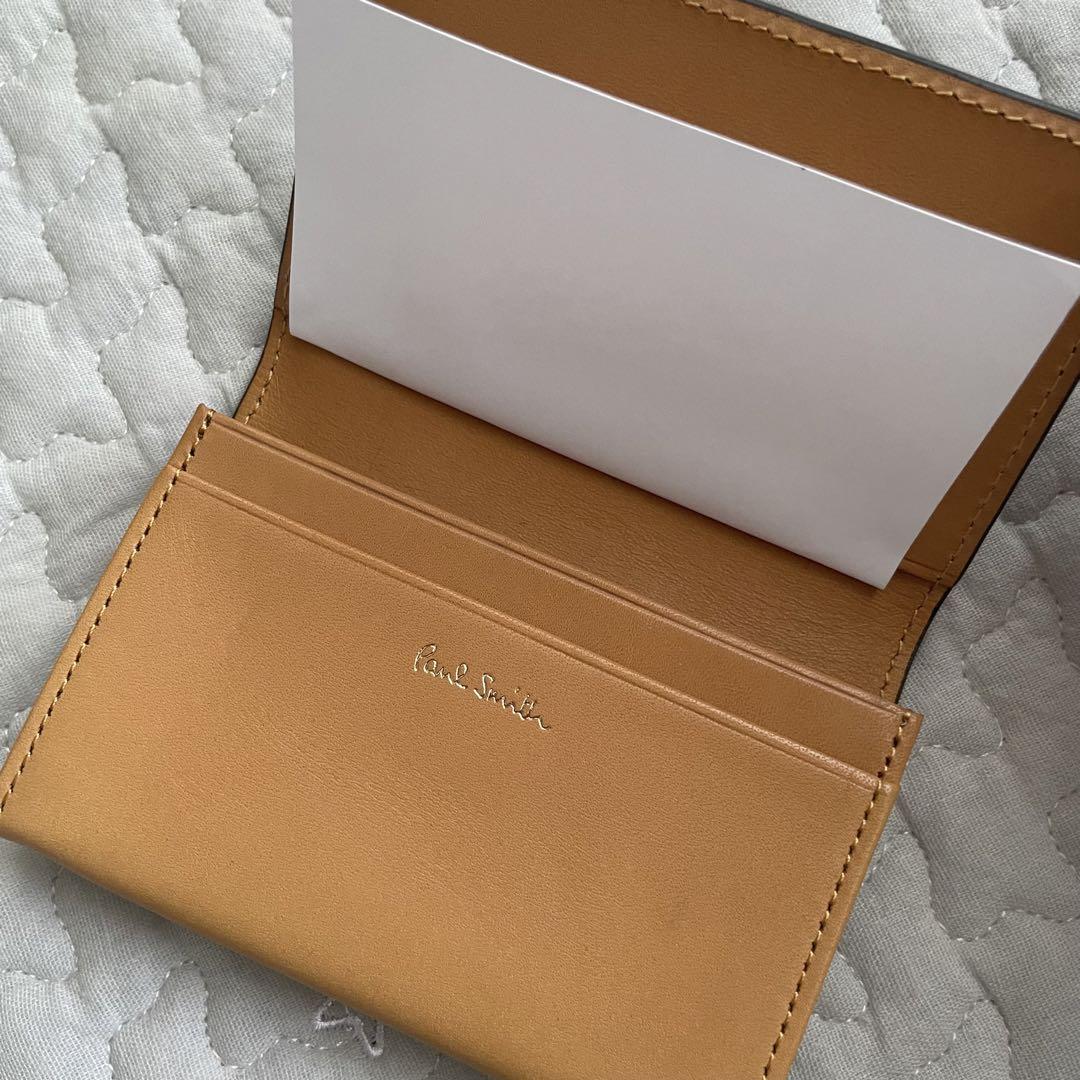 PaulSmith ポールスミス 名刺入 ダークグリーン マルチストライプタブ