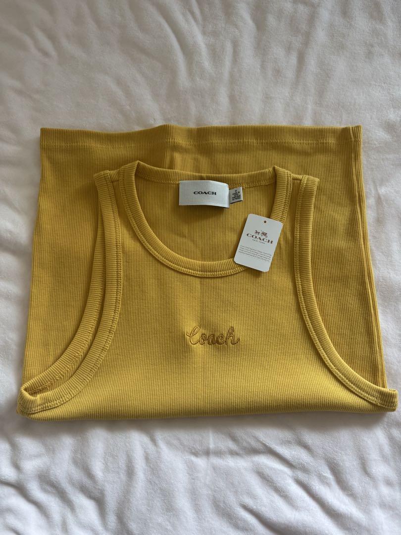 未使用品•COACHコーチリブド シグネチャー タンク トップ
