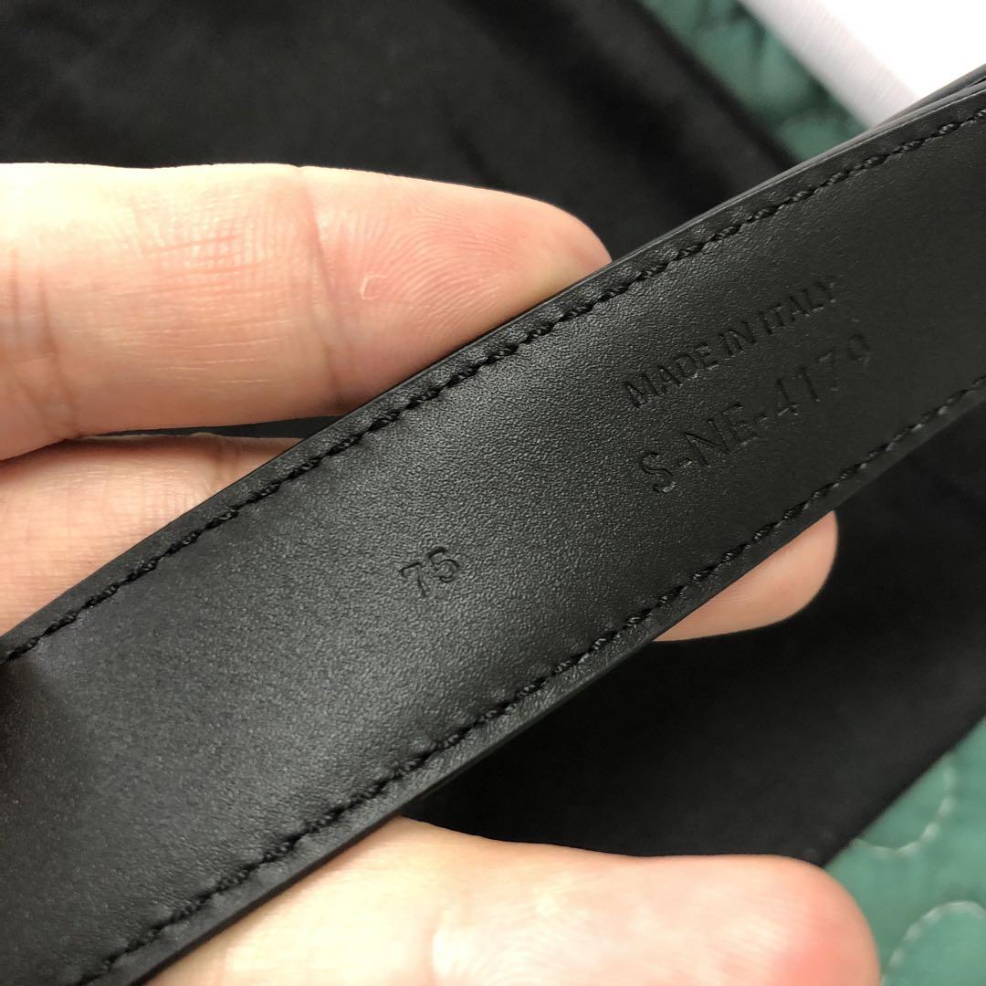 CELINE 黒 ベルト ゴールドバックル