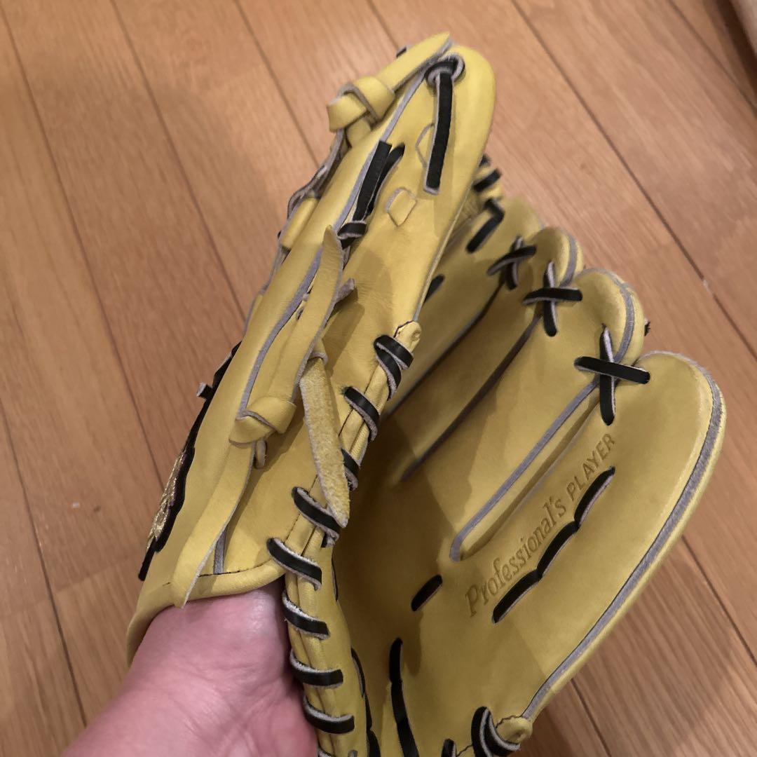 ハイゴールド 軟式グローブ KKG5301心極 ナチュラルイエロー 投手用 中古