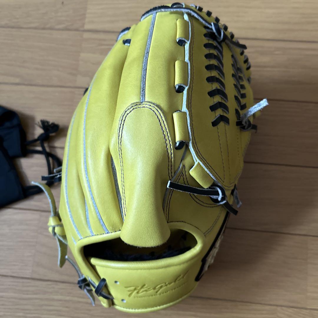 ハイゴールド 軟式グローブ KKG5301心極 ナチュラルイエロー 投手用 中古