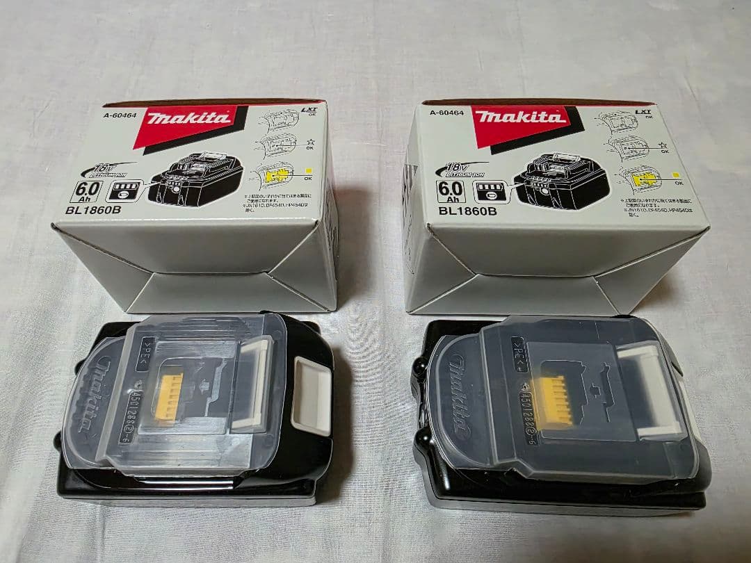 2個セットMakita純正18V6.0Ah バッテリーBL1860B