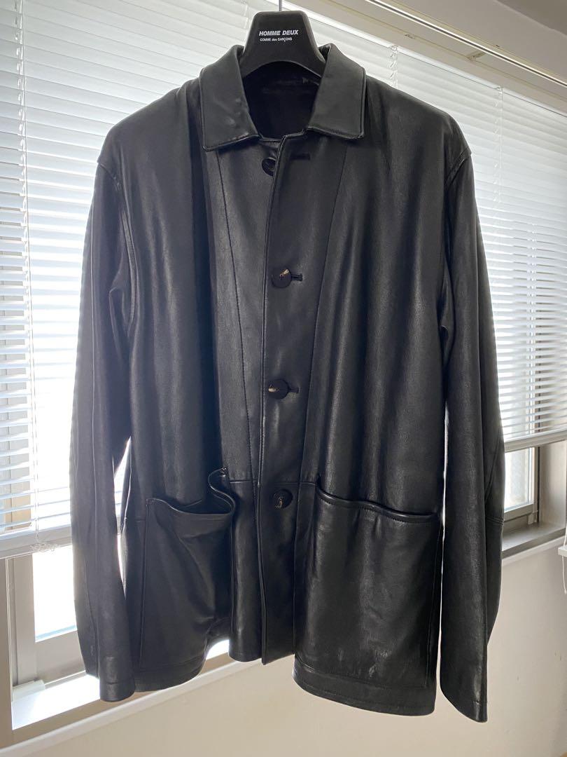UNITED ARROWS ブラックレザーロングジャケット