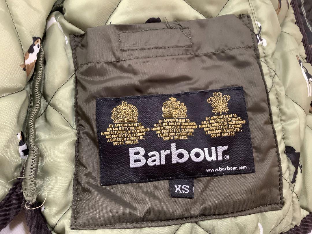 Barbour バブアー　キッズ　キルティング　XS 犬柄　チェック　レア